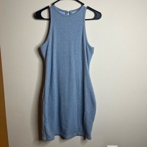 Mini Baby Blue Sleeveless Dress